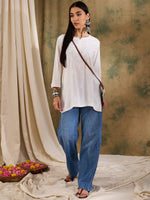 Load image into Gallery viewer, Jiva Rayon Short Chikankari Kurti - The Lucknowi Chikan 