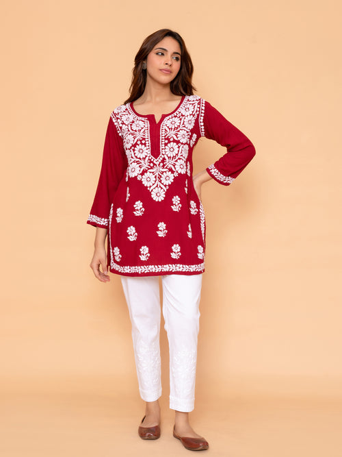 Aabha Premium Modal Chikankari Top