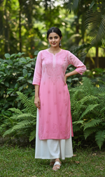 Load image into Gallery viewer, Riva Rayon Ombre Chikankari Kurtis
