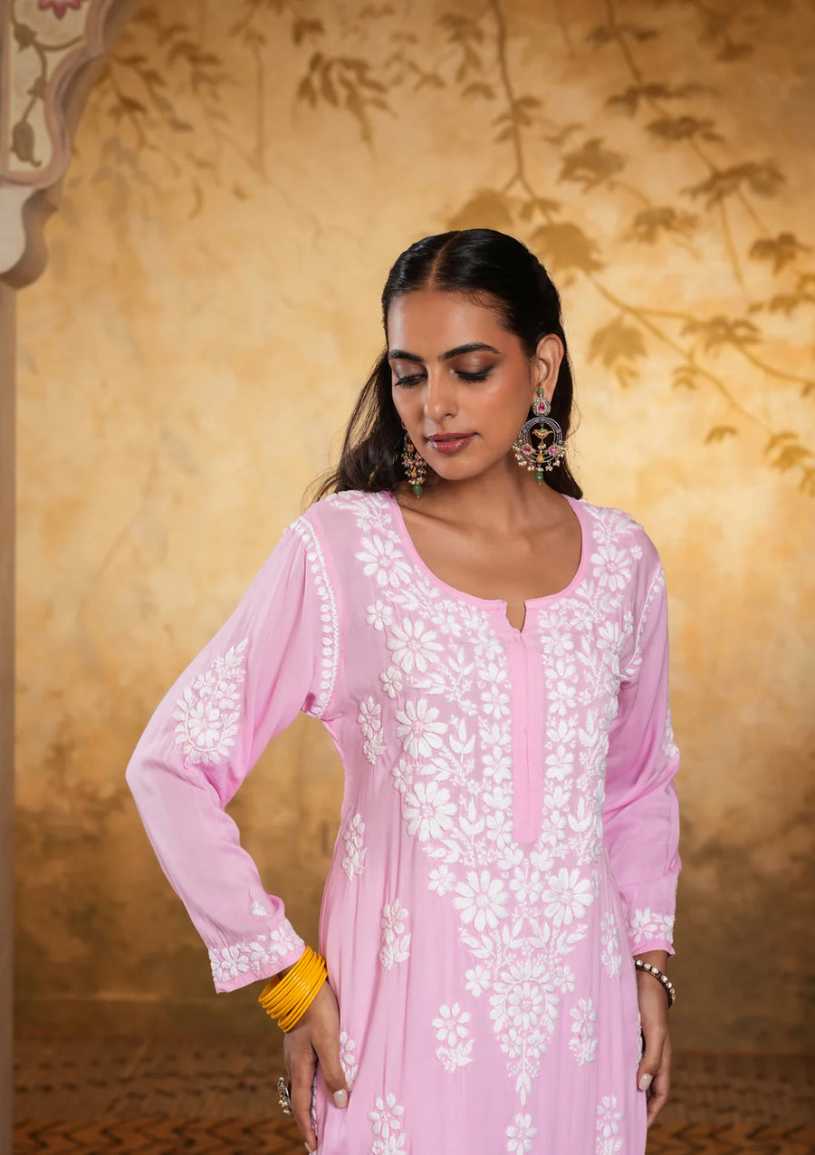 Bela Premium Modal Chikankari Long Kurti