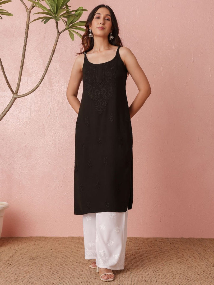 Nayab Strappy Ombre Chikankari Kurti