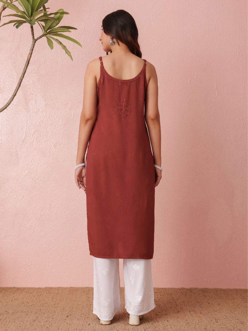 Nayab Strappy Ombre Chikankari Kurti