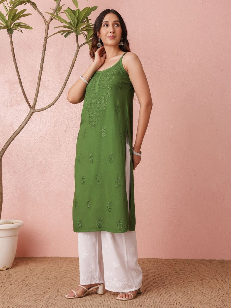 Nayab Strappy Ombre Chikankari Kurti