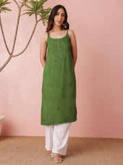 Nayab Strappy Ombre Chikankari Kurti