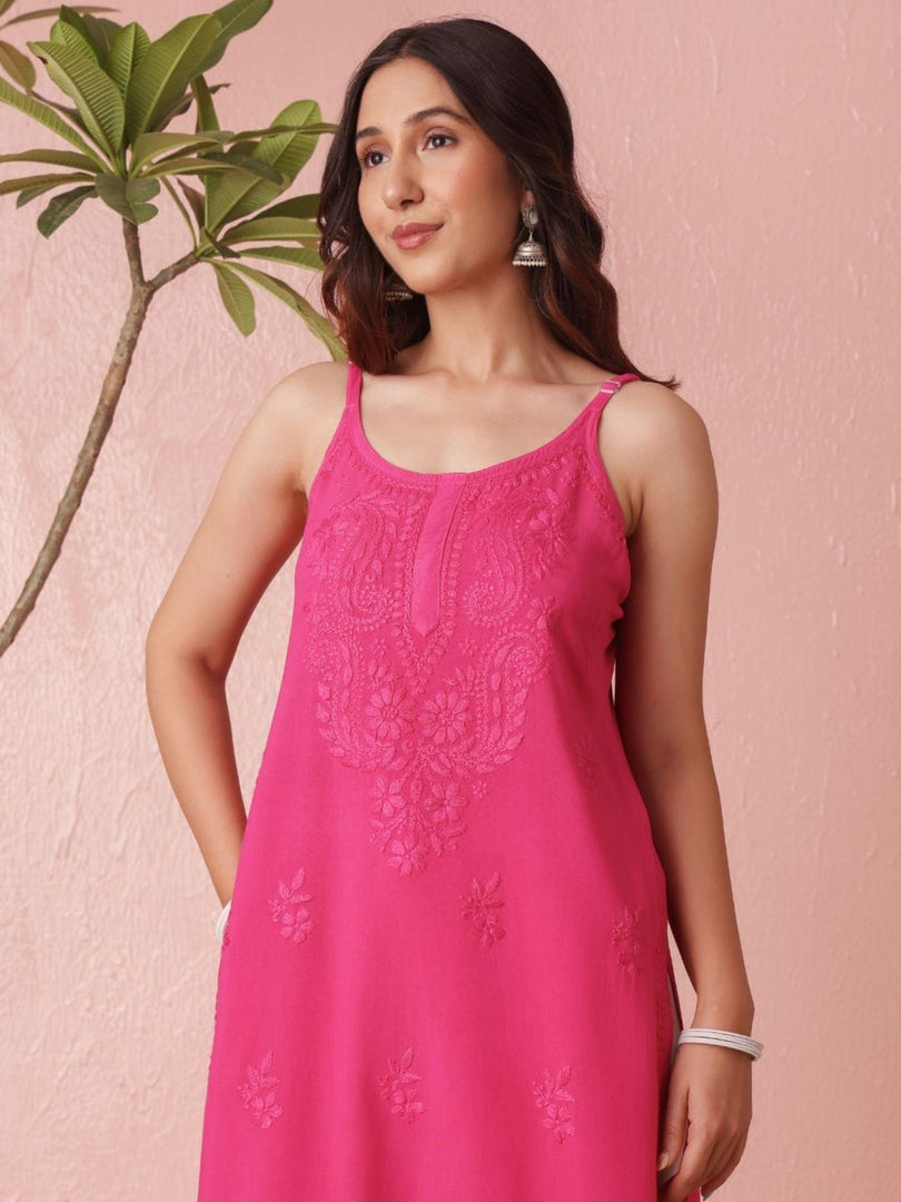 Nayab Strappy Ombre Chikankari Kurti