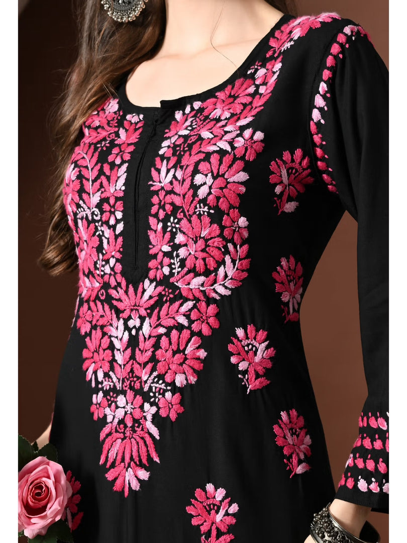 Mahira Rayon Duel Thread Chikankari Kurti