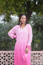 Load image into Gallery viewer, Gulfam Rose Pannel Viscose Kurti Set
