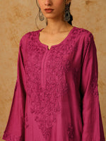 Load image into Gallery viewer, Adya Chanderi Chikankari Kurti