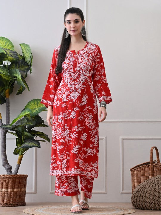 Chhaya Mul Chikankari Kurti Set