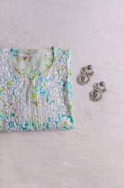 Sonu Kakkar Styled Mulmul Chikankari Kurta