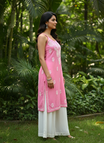 Load image into Gallery viewer, Boho Strappy Sleeveless Chikankari Kurti
