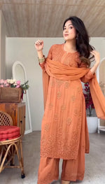 Load image into Gallery viewer, Gulnaaz Viscose Premium Chikankari Kurti Set