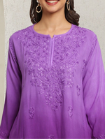 Load image into Gallery viewer, Vibha Ombre Chikankari Short Top
