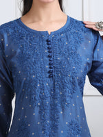 Load image into Gallery viewer, Sona Chanderi Chikan Kurti Set
