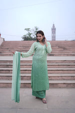 Load image into Gallery viewer, Gulfam Rose Pannel Viscose Kurti Set
