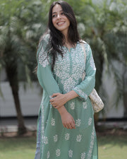 Najuk Modal Chikankari Straight Kurti