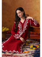 Load image into Gallery viewer, Sadiya Duel Thread Rayon Chikankari Kurti