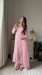 Nagma Premium Chikankari Mukaish Viscose Set