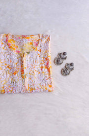 Sonu Kakkar Styled Mulmul Chikankari Kurta