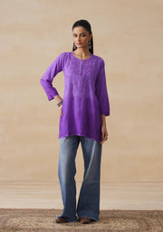 Nalini Rayon Chikankari Short Kurti