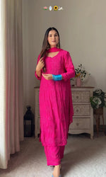Load image into Gallery viewer, Surma Viscose 3D Chikankari Kurta Set