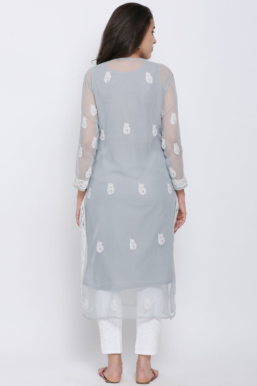 Zara Georgette Chikankari Kurta