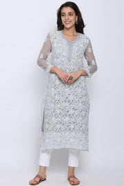 Zara Georgette Chikankari Kurta