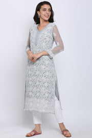 Zara Georgette Chikankari Kurta