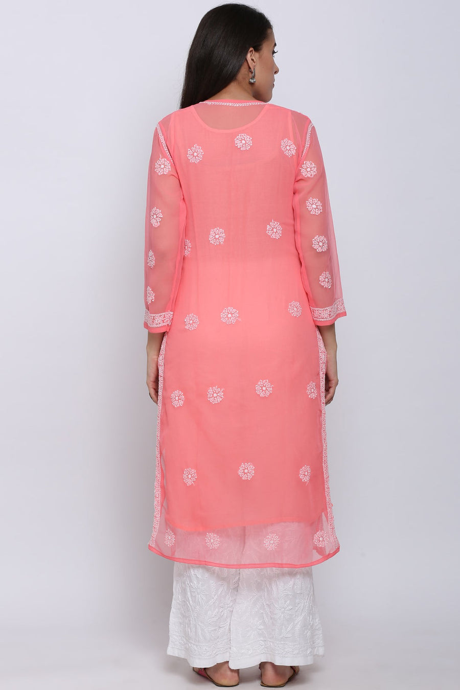 Zara Georgette Chikankari Kurta