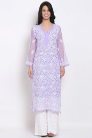 Zara Georgette Chikankari Kurta