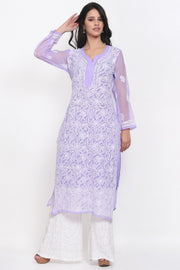 Zara Georgette Chikankari Kurta