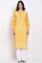 Zara Georgette Chikankari Kurta