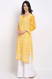 Zara Georgette Chikankari Kurta