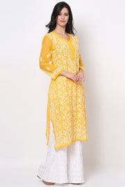 Zara Georgette Chikankari Kurta