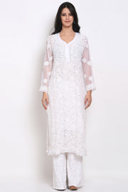 Zara Georgette Chikankari Kurta