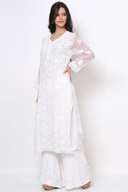 Zara Georgette Chikankari Kurta