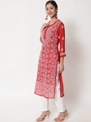 Zara Georgette Chikankari Kurta