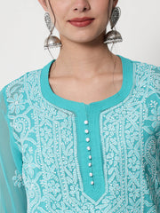 Zara Georgette Chikankari Kurta