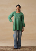 Load image into Gallery viewer, Amina Rayon Short Chikankari Kurti - The Lucknowi Chikan 