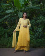 Load image into Gallery viewer, Nazakat Viscose 3D Chikankari Kurti Sharara Set