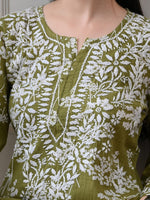 Load image into Gallery viewer, Chhaya Mul Chikankari Kurti Set