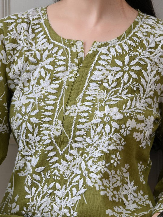 Chhaya Mul Chikankari Kurti Set
