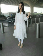 Load image into Gallery viewer, Zara Styled Georgette Chikankari Kurti With White Sharara
