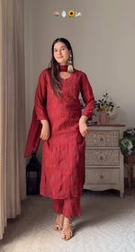 Load image into Gallery viewer, Surma Viscose 3D Chikankari Kurta Set