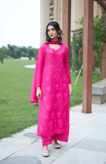 Load image into Gallery viewer, Gulnaaz Viscose Premium Chikankari Kurti Set