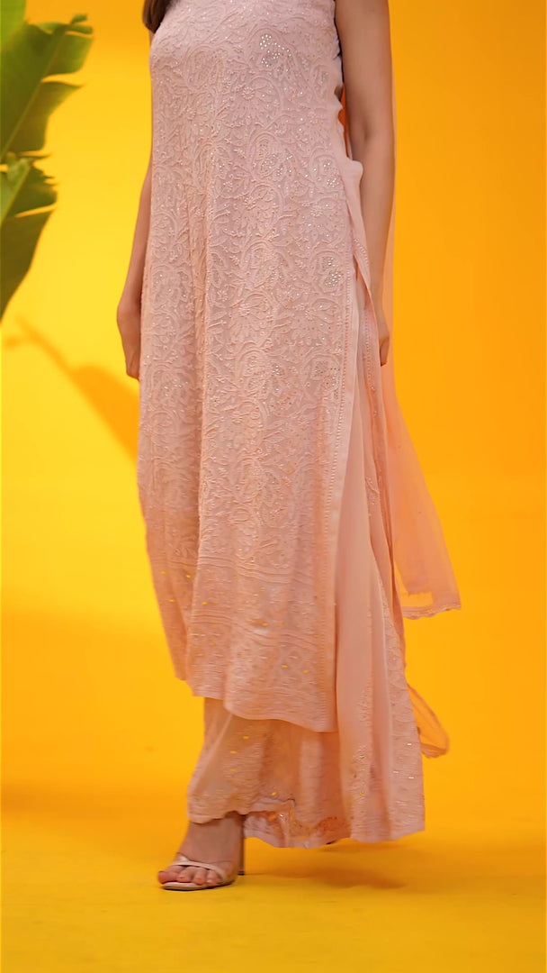 Fiza Chikankari Mukaish Sharara Set