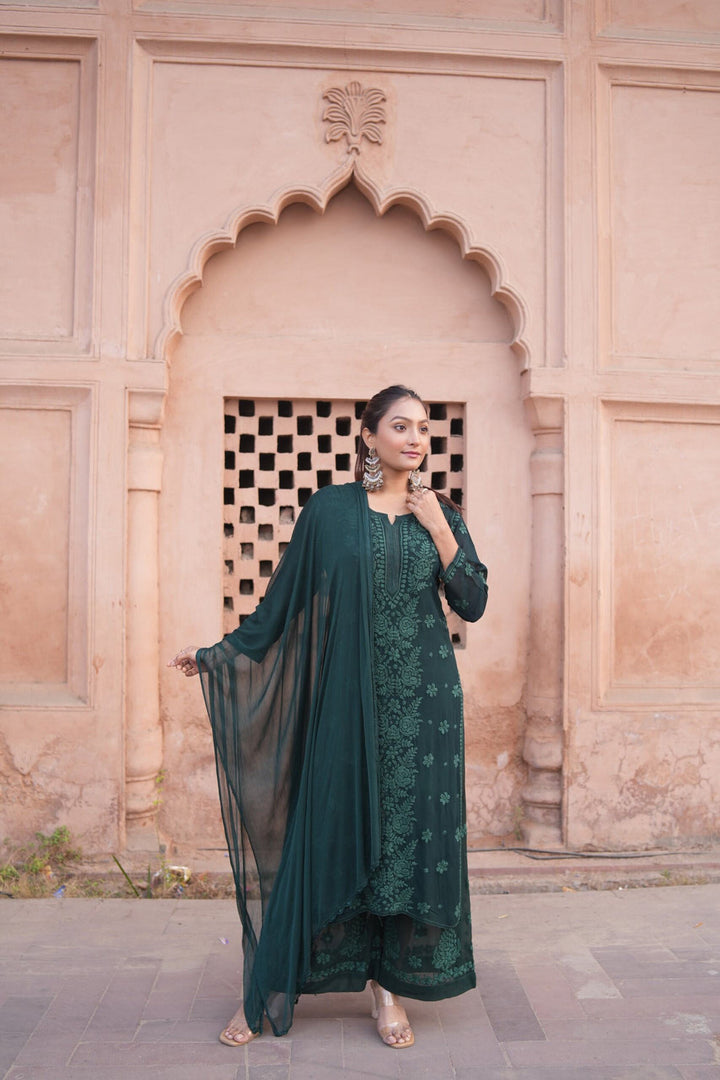 Gulfam Rose Pannel Viscose Kurti Set