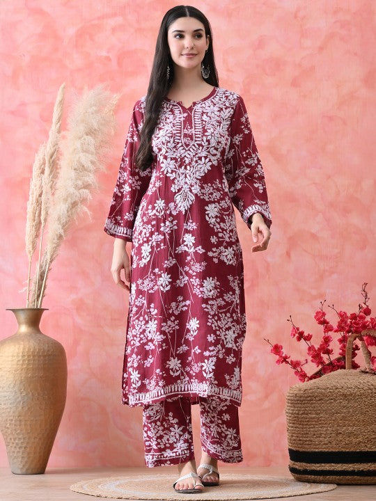 Chhaya Mul Chikankari Kurti Set