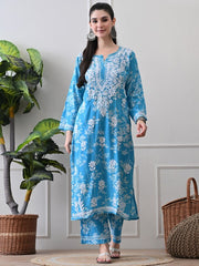 Chhaya Mul Chikankari Kurti Set