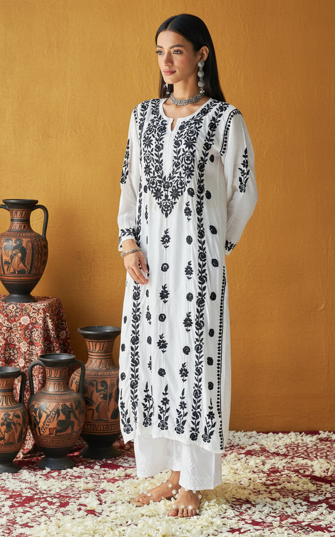 Pratha 3D Chikankari Muslin Kurta